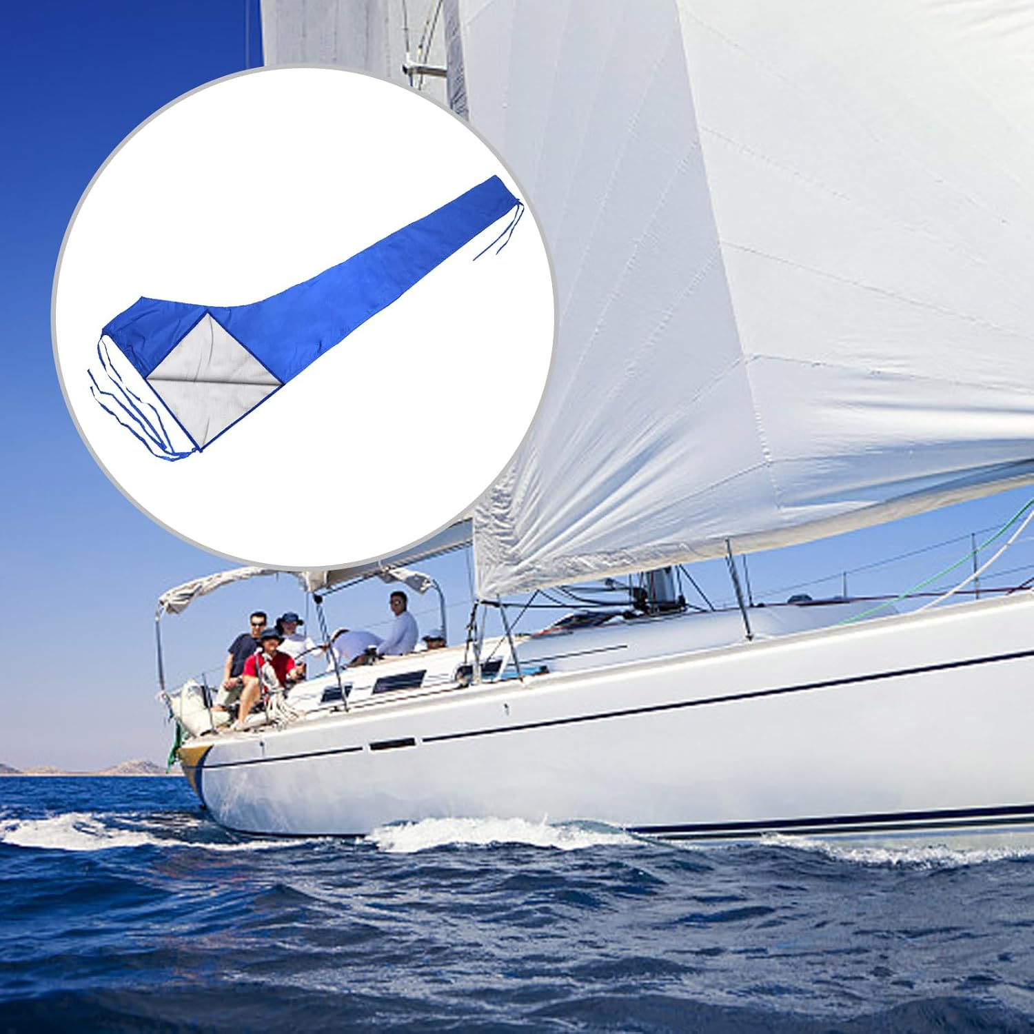 SYOWADA 12-13Ft Waterproof Sail Cover Boom Mainsail Cover Uv Protection Mainsail Cover 420D Oxford Cloth Kayak Covers for Sailboat (12-13Ft) image number 1