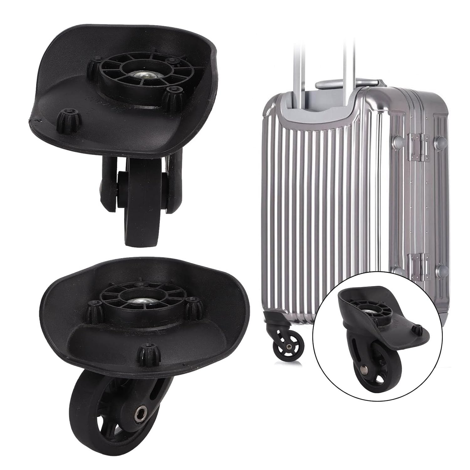 Jaxenor Durable Luggage Casters - Lightweight, Wear Resistant, and Easy to Install for Outdoor Travel image number 5