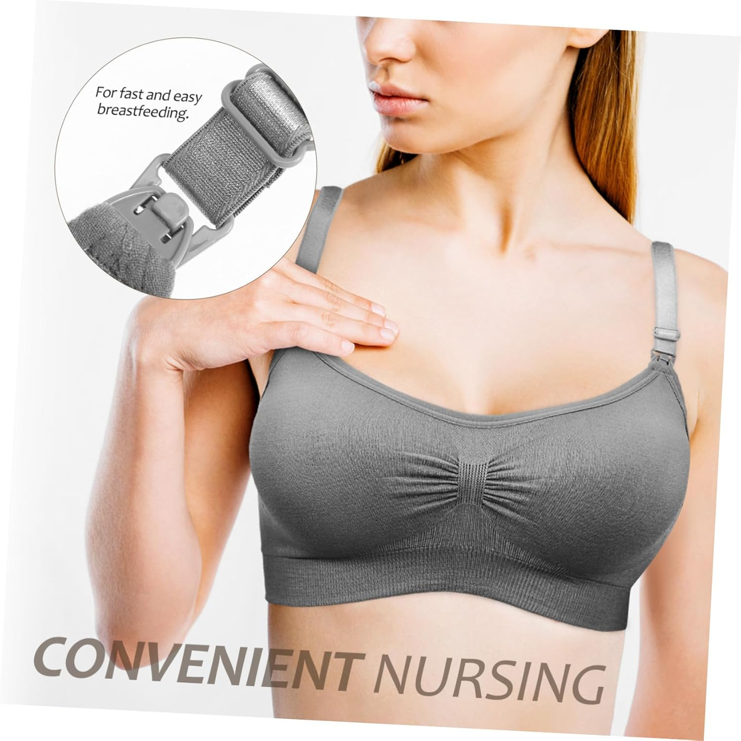 CALLARON 3Pcs Nursing Bras for Breastfeeding Pregnancy Includes Extenders Comfortable Spandex Blend Effortless One Handed Nursing Versatile Stylish Maternity Wear image number 6