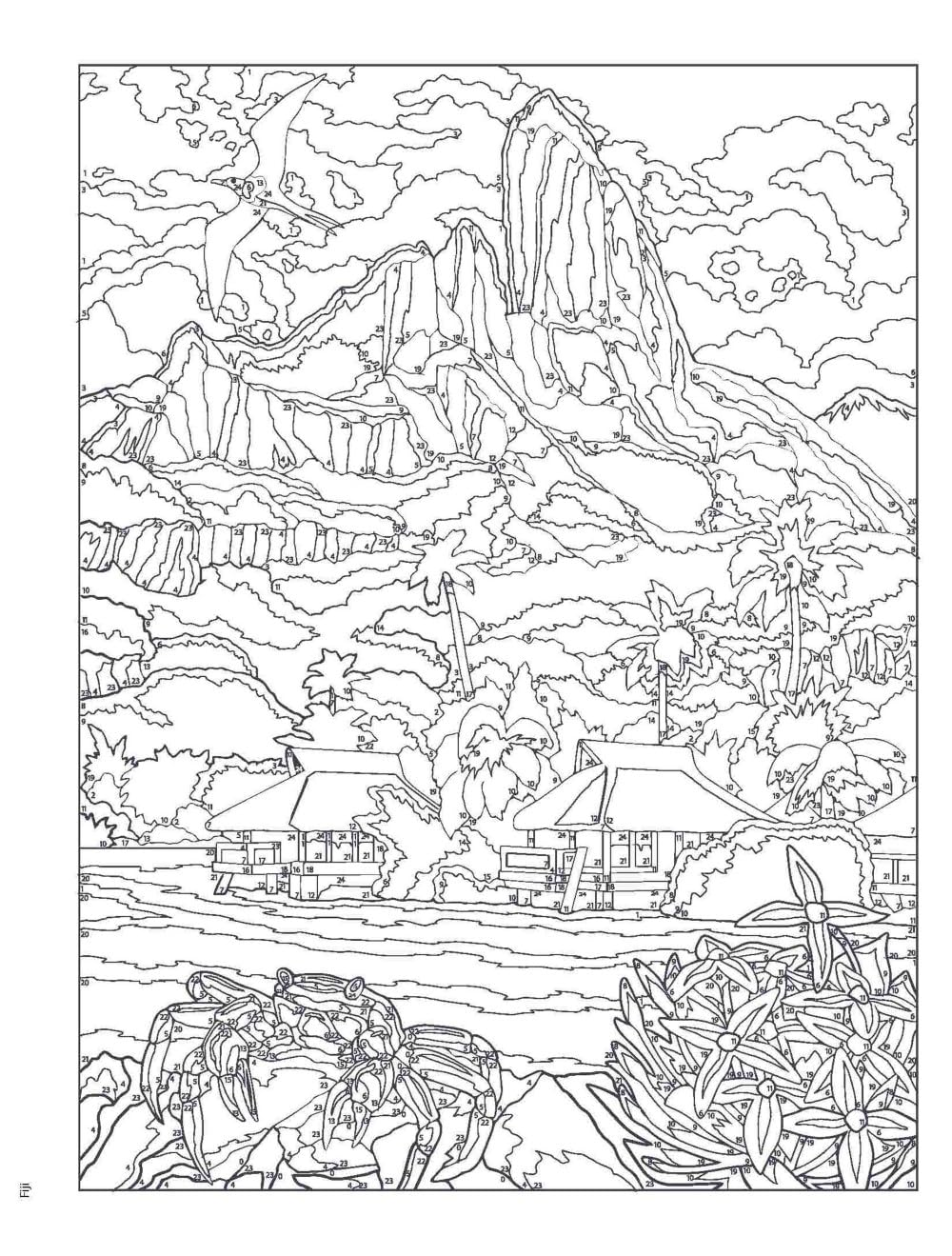 Creative Haven around the World Color by Number image number 3