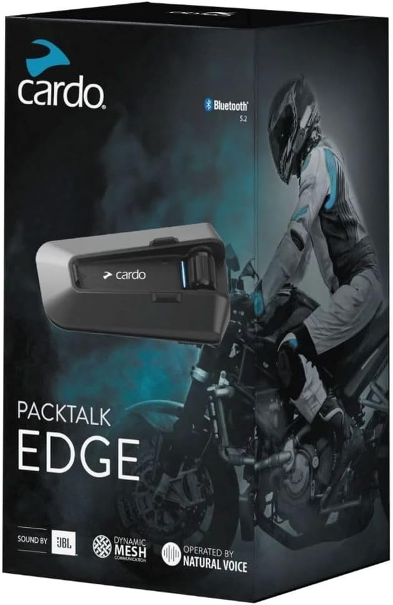 Cardo PACKTALK Edge Motorcycle Bluetooth Communication System Headset Intercom - Dual Pack, Black image number 2