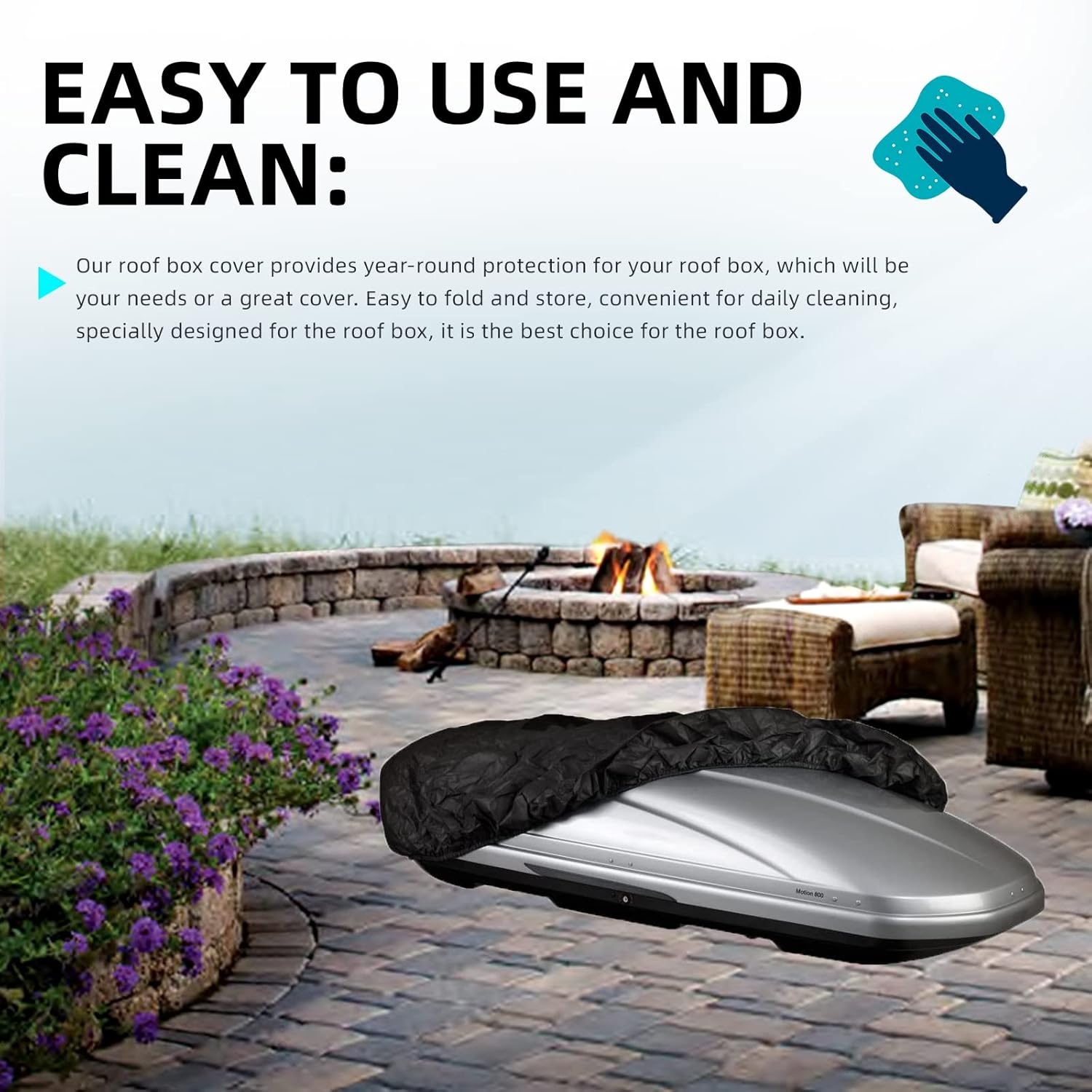 Roof Box Protective Cover, Roof Boxes Cover, Better Protection for Roof Boxes, Car Protective Cover, Box Lid Protective Cover (L 215 X W 92 X H 44 Cm) image number 4