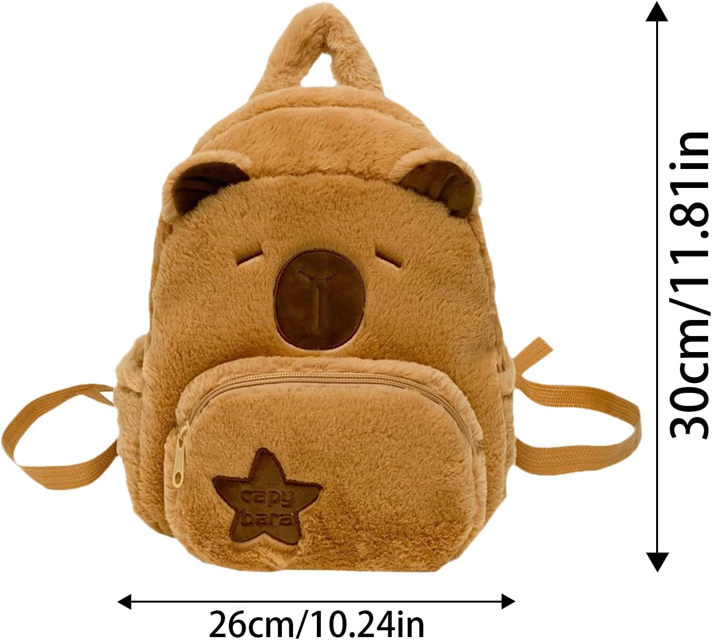 Capybara Backpack Bag | Capybara Plush Casual Bag Cute Animal Backpack | Soft School Bag with Keychain Shoulder Bag for Boys & Girls image number 4