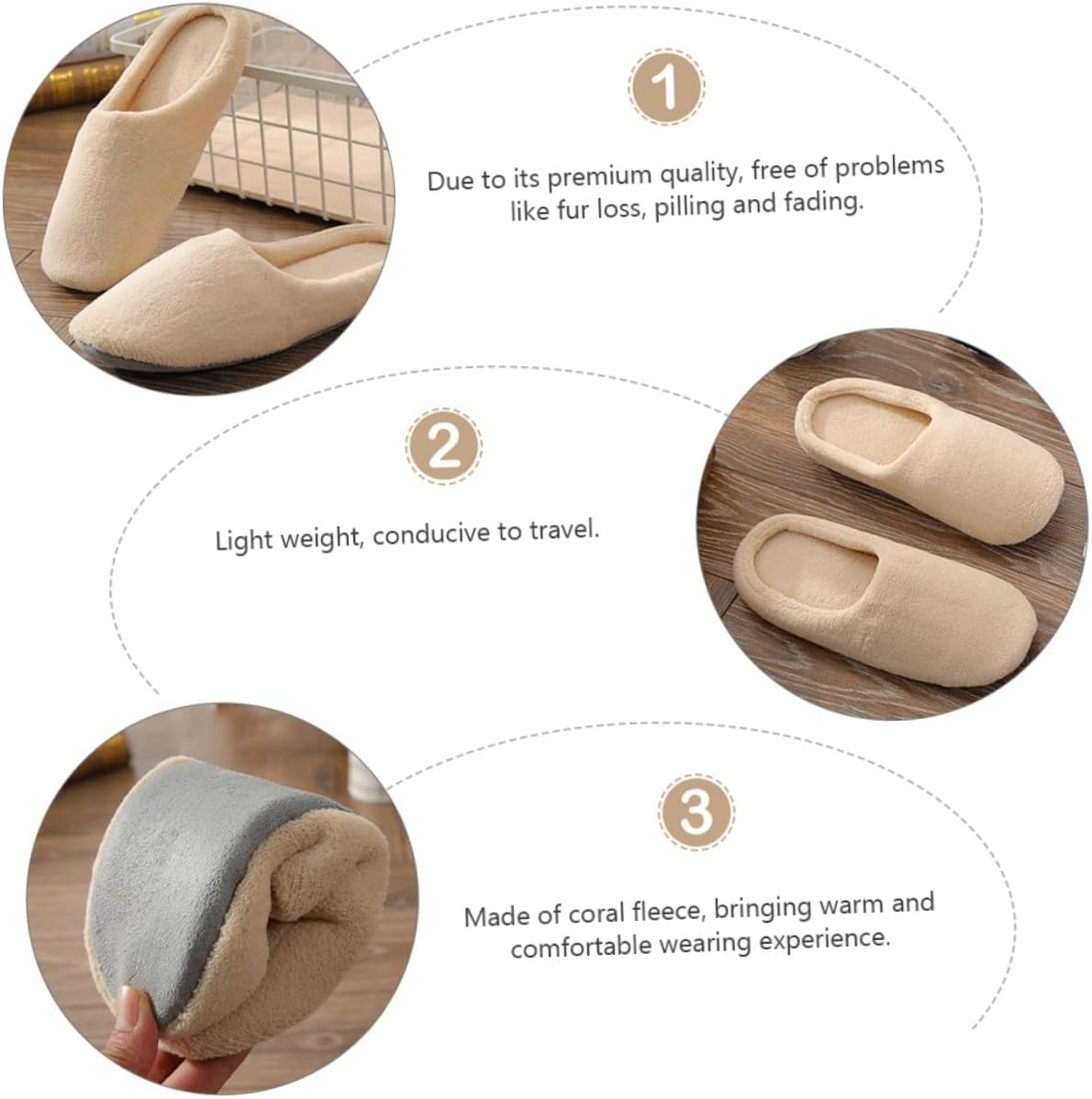 Ipetboom Fleece Slippers for Men Women Slip Indoor Slippers Socks Beauty Salon Guest Random Style image number 2