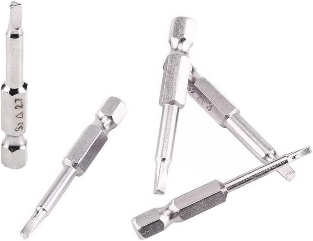 Bestgle 5 Pcs Magnetic Triangle Head Screwdriver Bit Set 1/4 Inch Hex Shank S2 Steel Triangular Tips Screw Driver Bits Electric Power DIY Hand Tool Accessory 1.8Mm, 2Mm, 2.3Mm, 2.7Mm, 3Mm, 50Mm Length image number 5