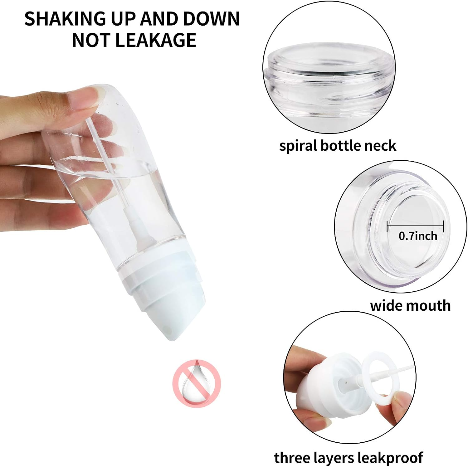 Plastic Empty Spray Bottles with Fine Mist Sprayer,3.4Oz/100Ml Refillable Portable Travel Bottle,Liquid Sprayer,Chemical Resistance (2 Pack), Transparent, Small image number 5