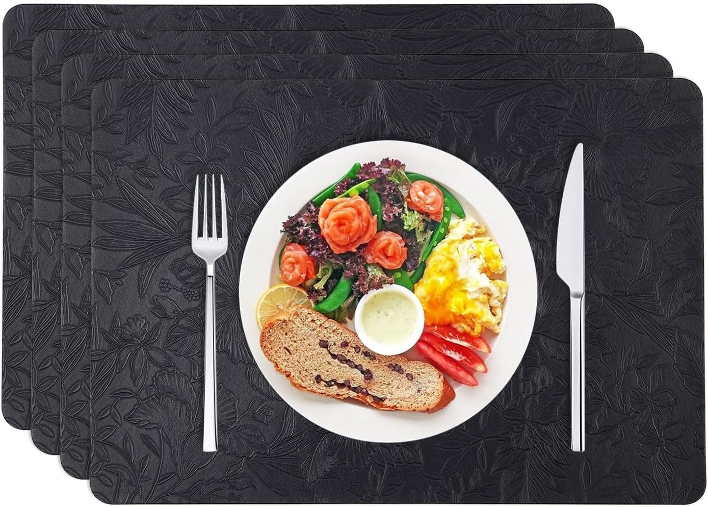 Placemats Set of 4, Faux Leather Table Mats, Heat Resistant Easy to Clean Wipeable Waterproof Washable Outdoor Placemats for Kitchen Dining Table Decorations, 17&rsquo;&rsquo;&times;12&rsquo;&rsquo;, Beige