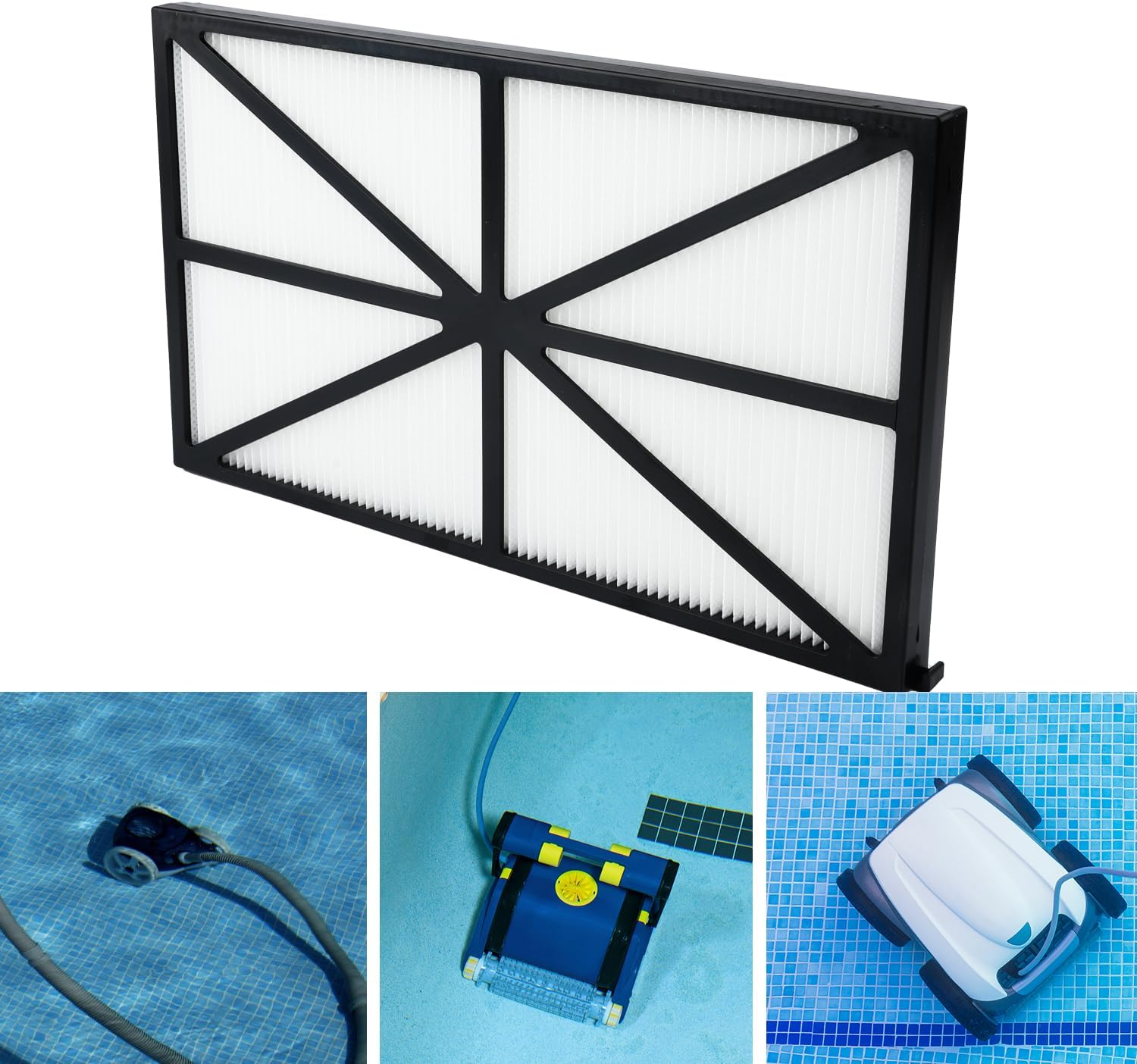 NQEUEPN 4Pcs Robotic Pool Cleaner Filter Cartridges, Cartridge Filter Panels Compatible with Hayward/Tiger Shark/Aqua Vac/Shark Vac Pool Cleaner Robot Replacement Part Number RCX70101PAK2 image number 6