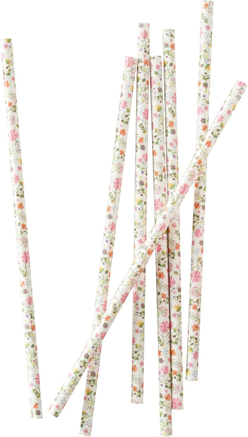 Ginger Ray Ditsy Floral Decorative Party Paper Straws (Pack of 25) image number 1