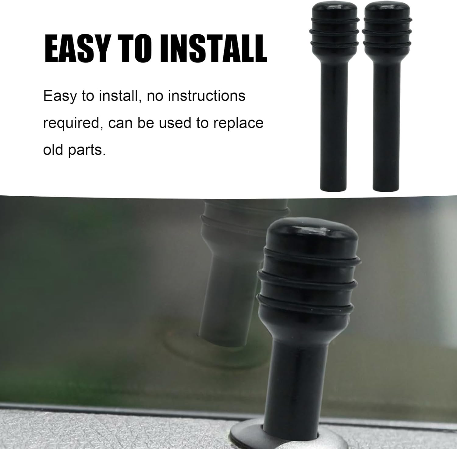 Laffoonparts 4 Pcs Car Door Lock Knobs Universal Aluminum Alloy Inner Door Lock Pull Pins for Most Cars Trucks Black image number 1