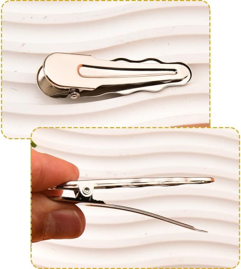 Silver Alligator Hair Clips Y2K Metal Clips for Hair Alligator Barrettes Duck Billed No Bend Hair Clips for Women Girls No Crease Hair Pins Hairpins Hairclips 10 PC Minimalist Hair Accessories - Silver image number 3