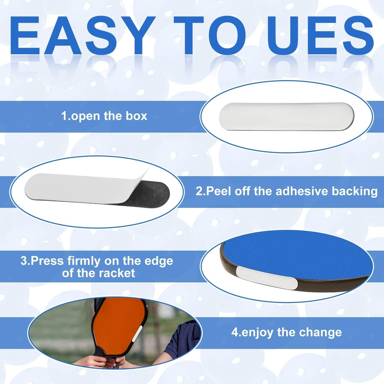 THJOPOKEEL 10Pcs Pickleball Lead Tape, Weighted 3G Lead Tape for Pickleball Paddles, Adhesive Lead Tape Pickleball Accessory for Paddle Edge Guard, Increase Power and Swing Speed image number 1