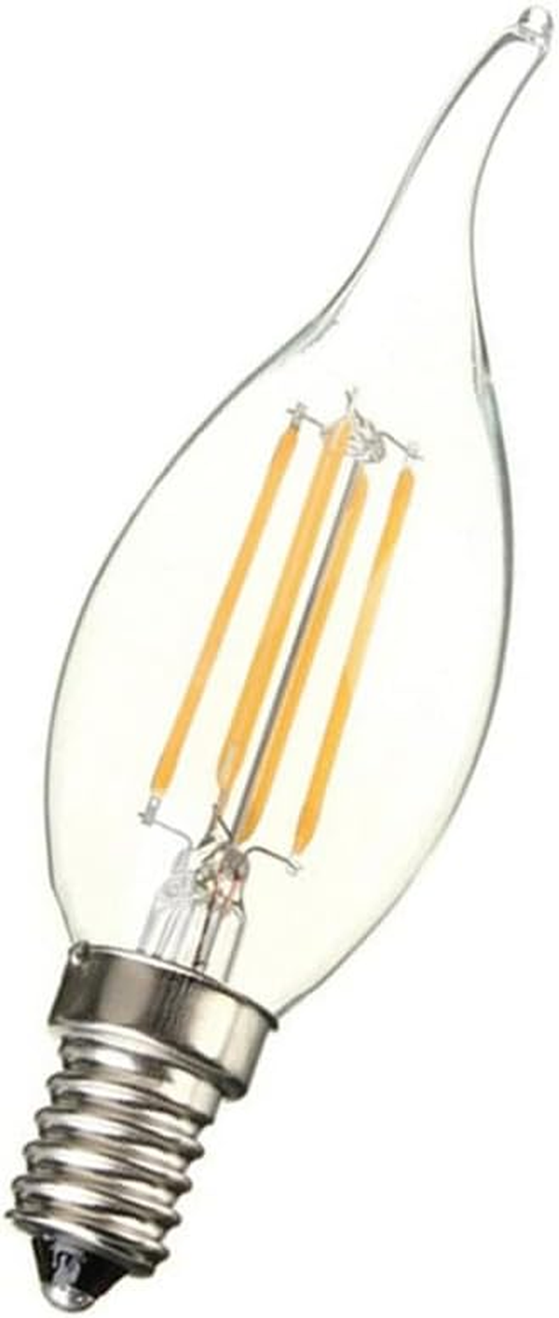 Ledlabs 1/10 Pack Dimmable Bent Tip LED Light Bulb - 6W E14 Base, 6000K Cool White, LED Candelabra Bulb for Decoration, Chandeliers, Ceiling Fans & Sconces (1)