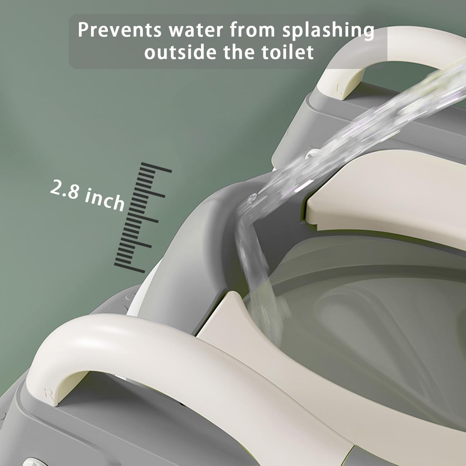 Toilet Potty Training Seat with Step Stool Ladder, Comfortable Safe Potty Seat with Anti-Slip Pads Ladder for Kids Boys Girls Toddlers (Grey) image number 4