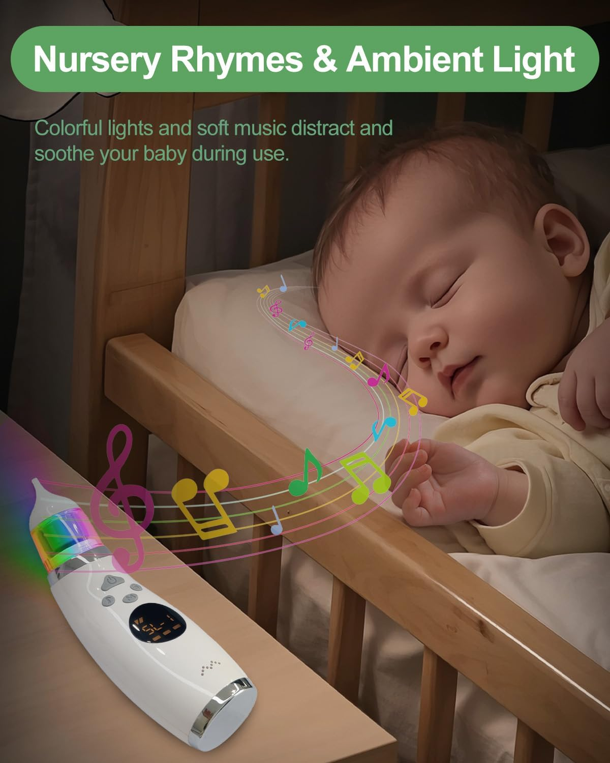 Oolong Baby Nasal Aspirator,Electric Nose Sucker for Toddler,Nasal Aspirator Adjustable 5 Modes Suction,Auto Snot & Nose Cleaner Kit with 3 Silicone Tips,Music and Light Soothing Function