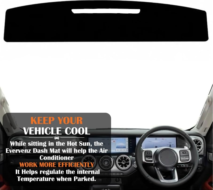 Evervenz Dash Mat for GWM Tank 300 2023 2024 2025 Flannel（Without HUD） Dash Cover Dashboard Cover Tank30001 image number 2