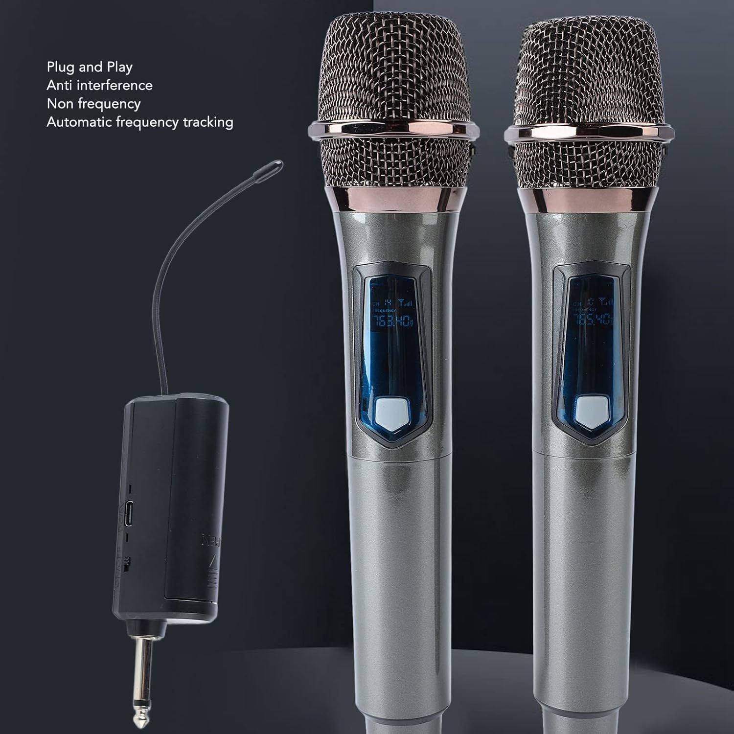 UHF Wireless Dynamic Cordless Mic, Easy to Operate, Durable, Hifi, with Rechargeable Receiver, 160Ft Range, for Karaoke Machine, Singing, image number 1