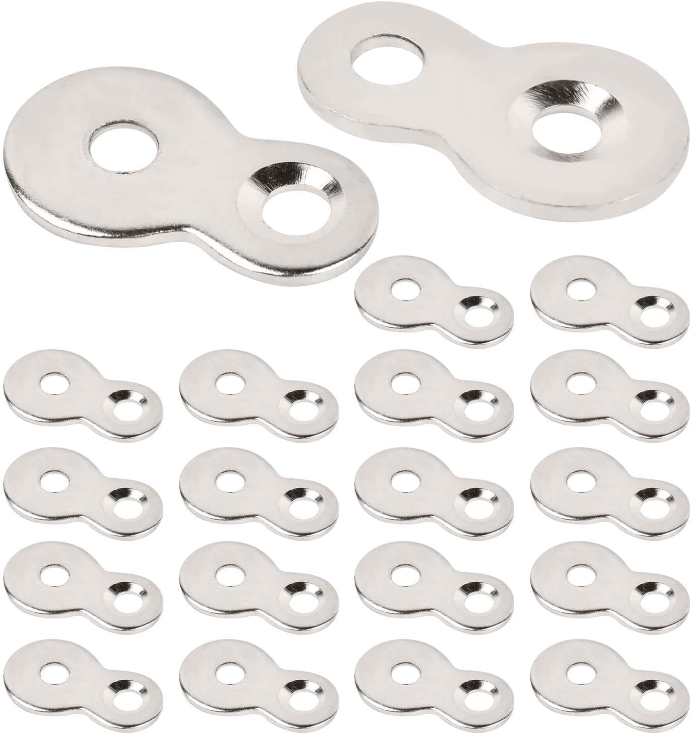 20Pcs Figure 8 Fastener Steel, Table Top Fasteners, Table Top Connector Desk Top Fasteners Clip for Wood Heavy Duty Easy Install Chair Table Top Repair(Silver) image number 1