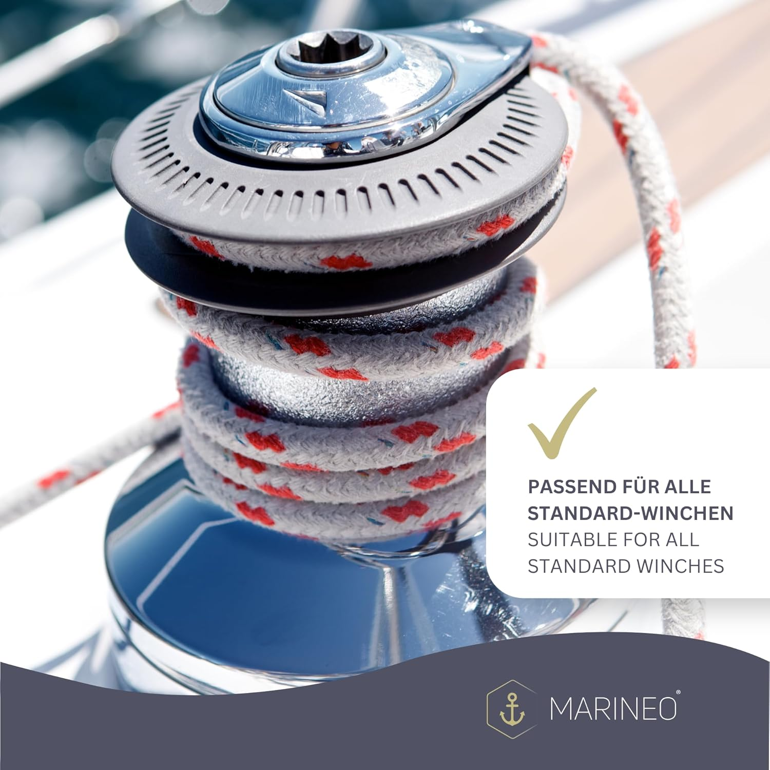 MARINEO Winch Bit - Winch Adapter for Cordless Screwdriver, Drill, Cordless Screwdriver for Electric Winch, Stainless Steel image number 2