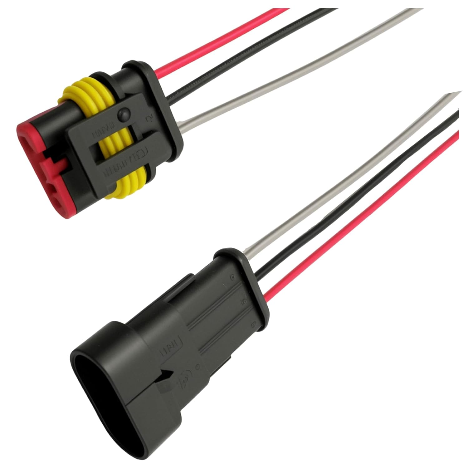 6 Pack 3 Pin Automotive Electrical Connector 20AWG Plug Socket Quick Disconnect Waterproof 2 Way Wire Connectors with 10Cm Wire AWG Male and Female Way Marine 1.5Mm Series Terminal Connector image number 6