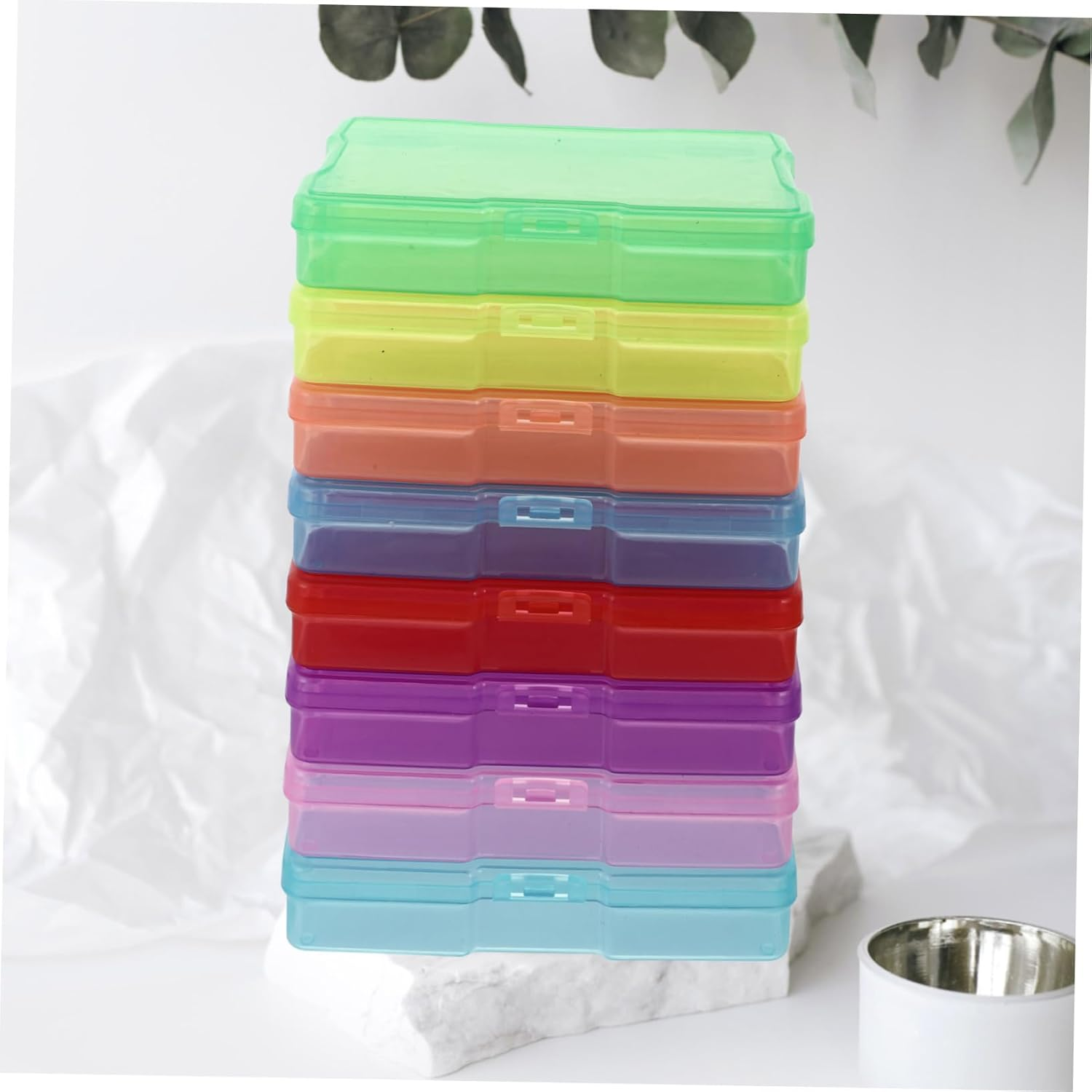 COHEALI 8Pcs Photo Organizing Boxes and Jewelry Storage Cases Plastic Carrying Boxes for 4X6 Inch Photos and Electronic Components Mixed Colors Suitable for Travel and Home image number 4