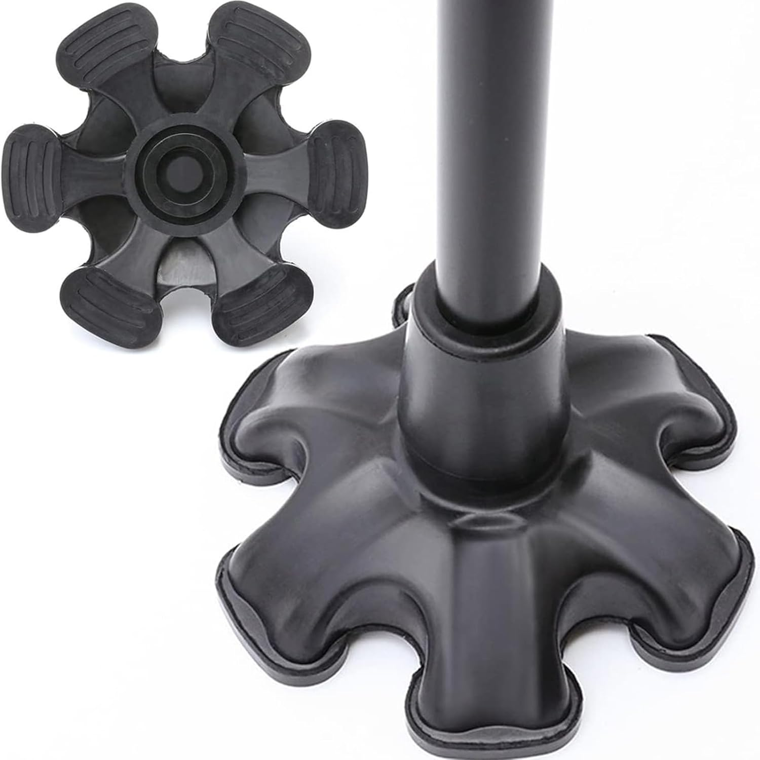 Self-Standing Cane Tip with 6 Anti-Slip Feet, Universal 3/4 Inch Replacement Base for Walking Canes, Reduces Wrist Fatigue and Prevents Falls image number 3