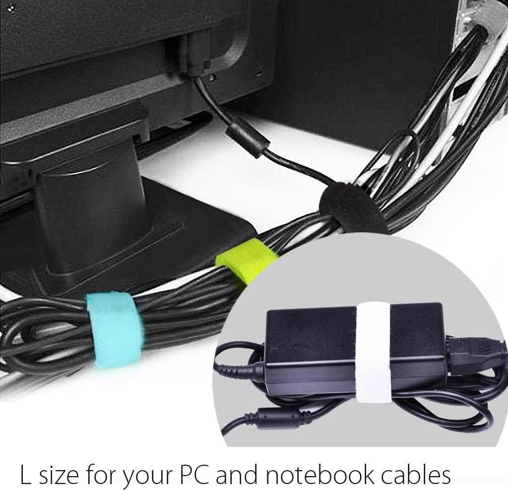 Avantree Pack of 20 Reusable Cord Organizer Keeper Holder, Fastening Cable Ties Straps for Earbud Headphones Phones Wire Wrap Management, Assorted 3 Size and 5 Color image number 4