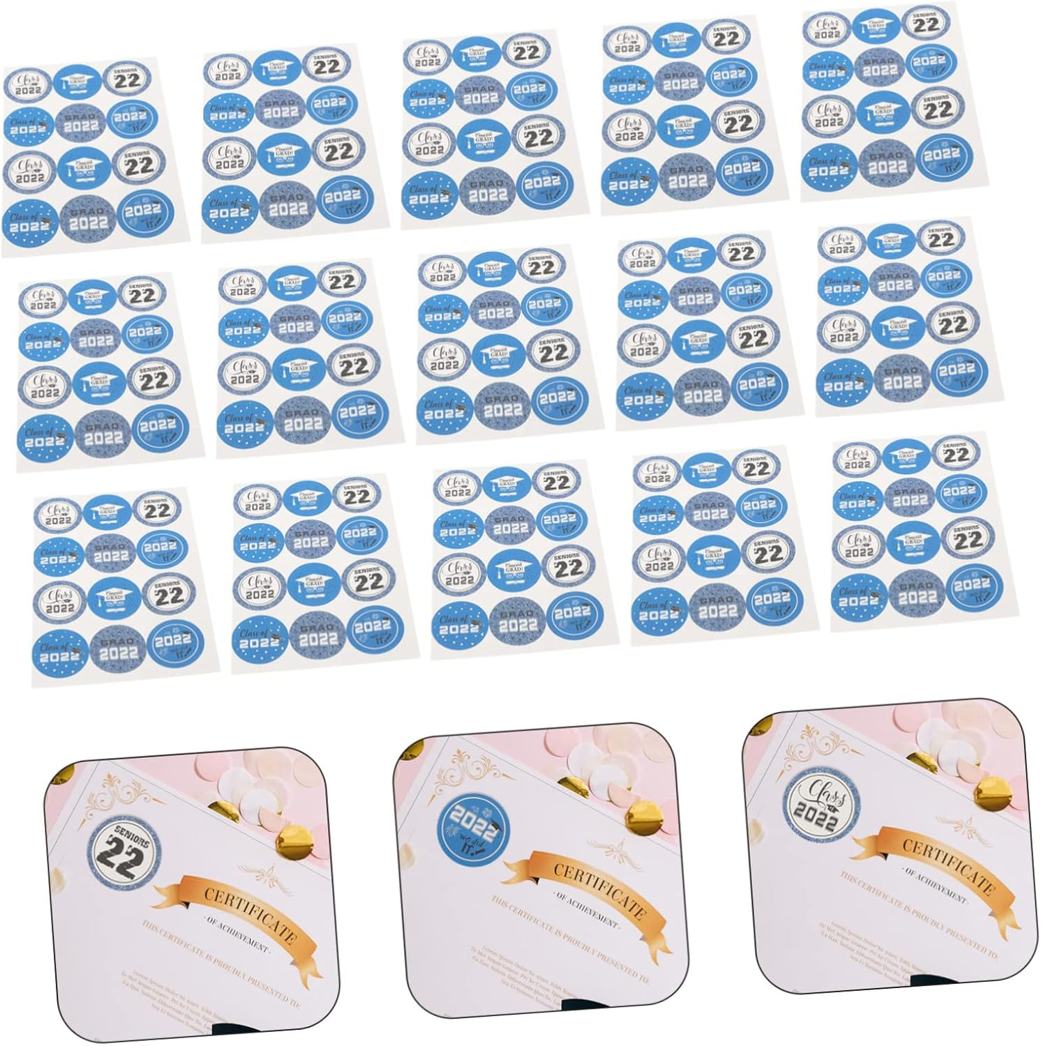 BUTIFULSIC 15Sheets Graduation Cake Stickers Self-Adhesive Labels for Cake Bags Envelopes and Fun Graduation Design for Celebrations for Party Decorations and Personalization image number 2