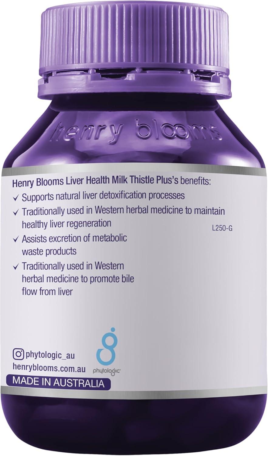 Henry Blooms 35,000 Mg Milk Thistle with 50 Mg Taurine 60 Vegetarian Capsules image number 2
