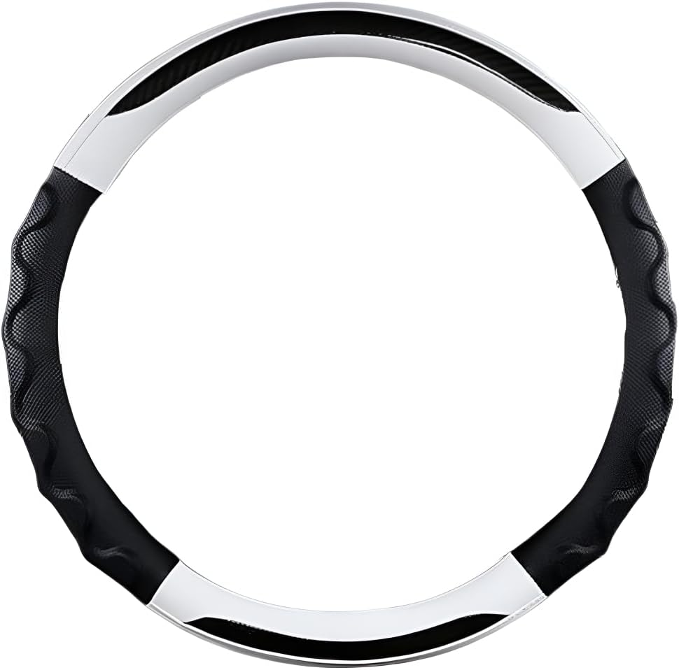 RAKSONIC Car Steering Cover Breathable Lightweight Car Steering Cover Anti-Fouling Comfortable Grip 3D Grip Anti-Slip Suitable for All Seasons Car Accessories 38 Cm O-Type image number 6