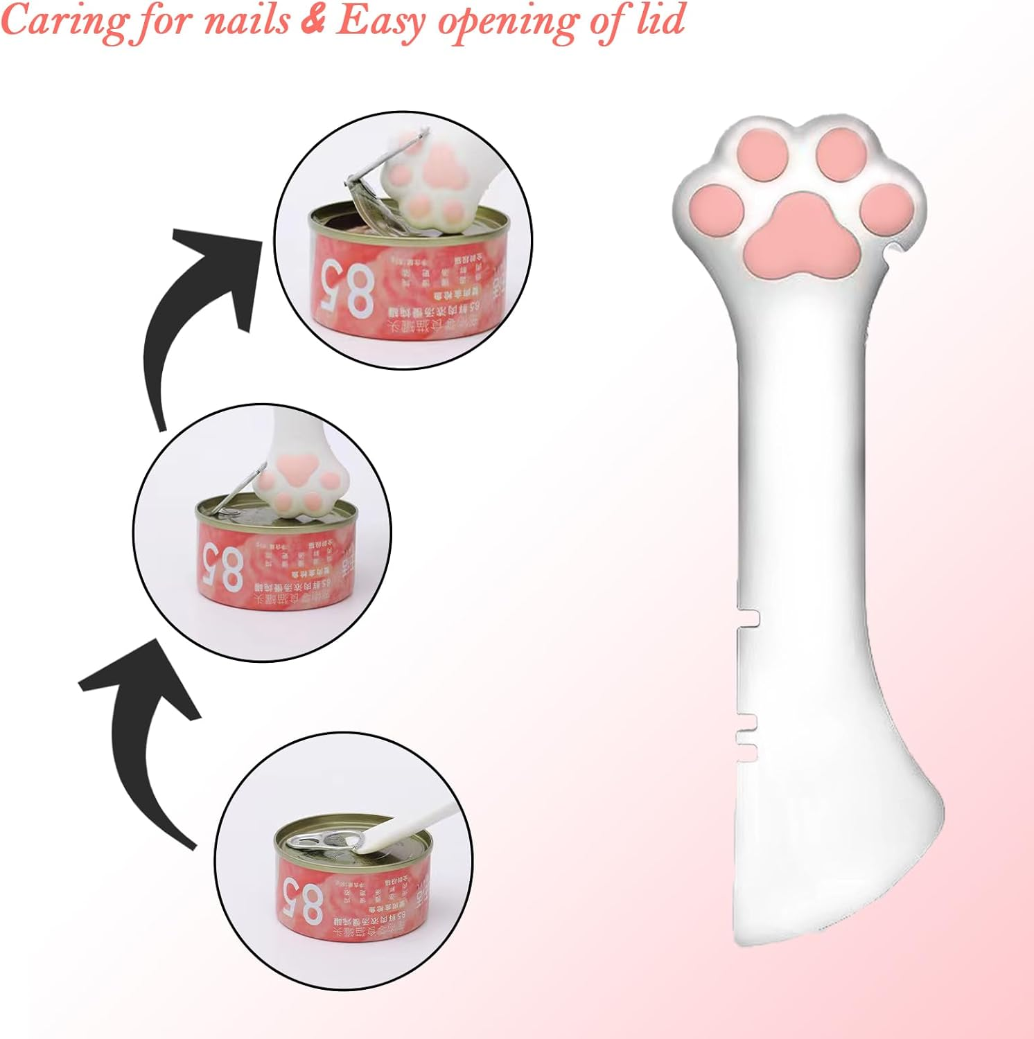 Sheldamy Silicone Pet Food Spoon, Cat Food Can Opener Paw, Wet or Dry Food Short Spoon for Cat Dog with Mini Spatula - Gray image number 2