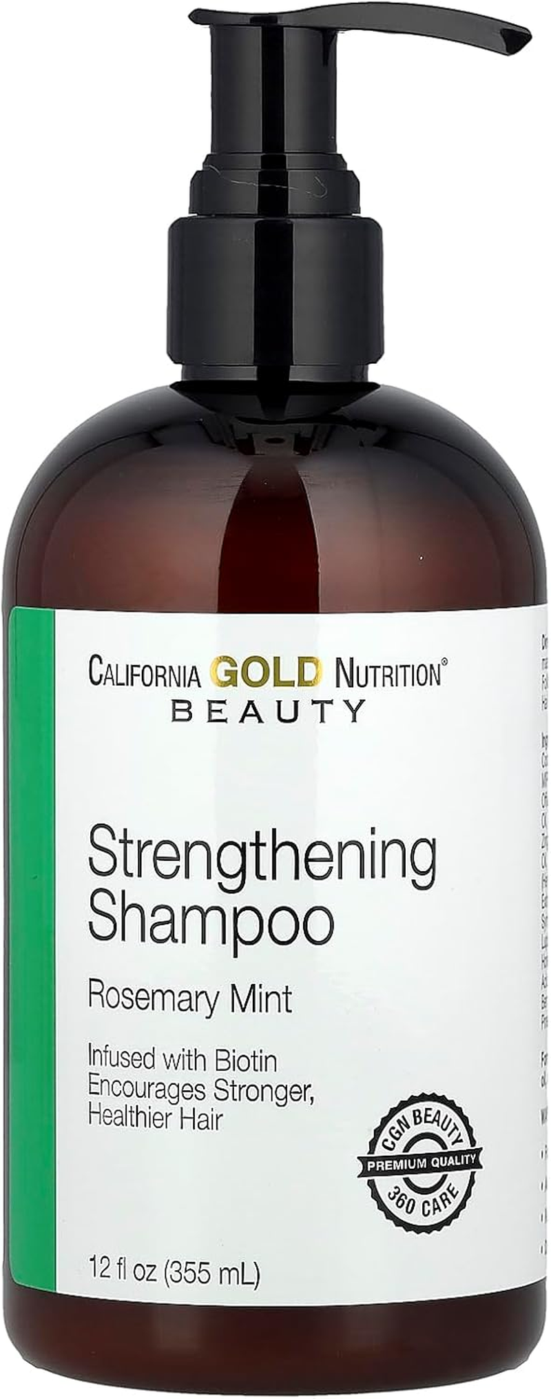 California Gold Nutrition Strengthening Shampoo, Biotin, Rosemary Mint, 12 Fl Oz (355 Ml) image number 3