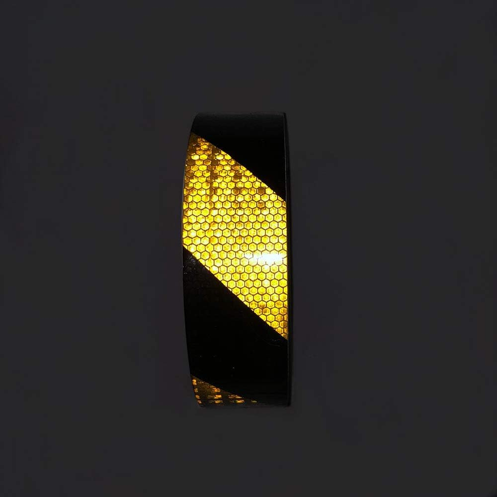 2" X 33Ft Reflective Tape Safety, ONTWIE Reflective Warning Sticker Hazard Caution Tape Strong Reflectivity High-Adhesive Bright Safety Reminder Tool - Yellow/Black image number 5