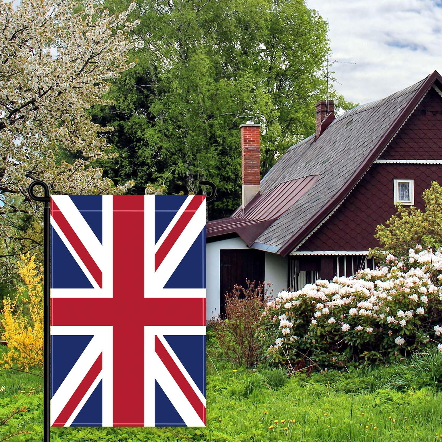 12&times;18 Inch British Garden Flag,30&times;45Cm Great Britain UK Garden Decor,Double Side Digital Printed 210D Polyester Decoration for Garden Patio image number 1