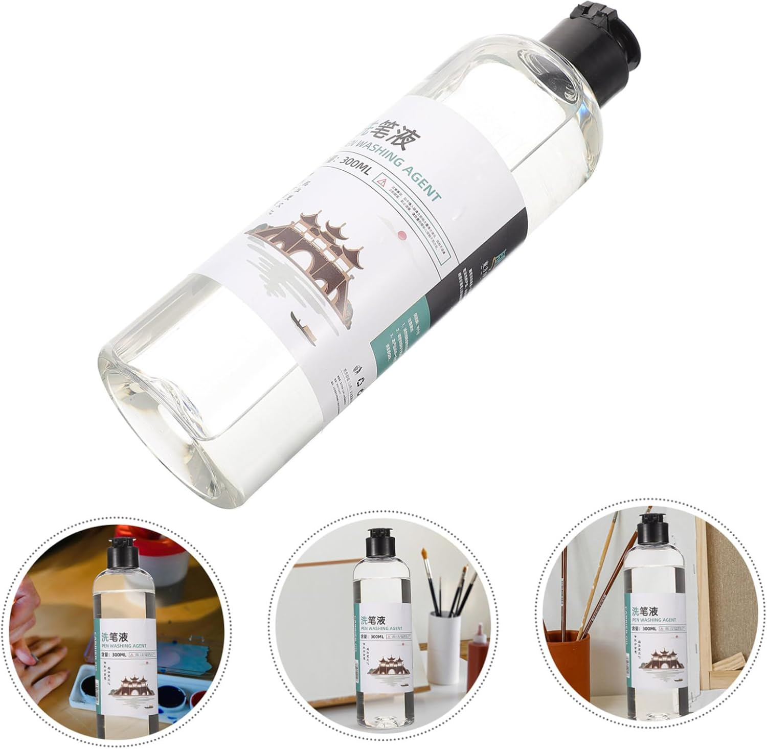 LALAFINA Convenient Paint Brush Cleaner Liquid for Oil Acrylic Painting Efficiently Removes Residue Protects Brush Bristles Supply Tool image number 4