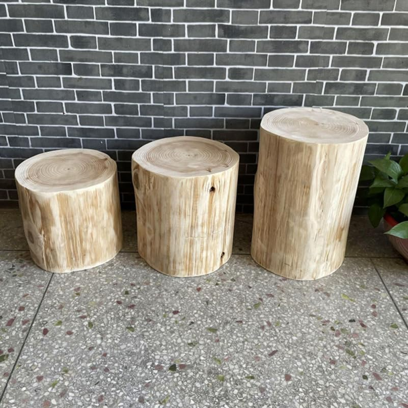 Small Wooden Stool and Tree Stump Stool for Outdoor D&eacute;cor and Bedside Use Natural Solid Wood Material Compact Size Suitable for Shoe Changing and Decorative Display in Garden Or image number 4