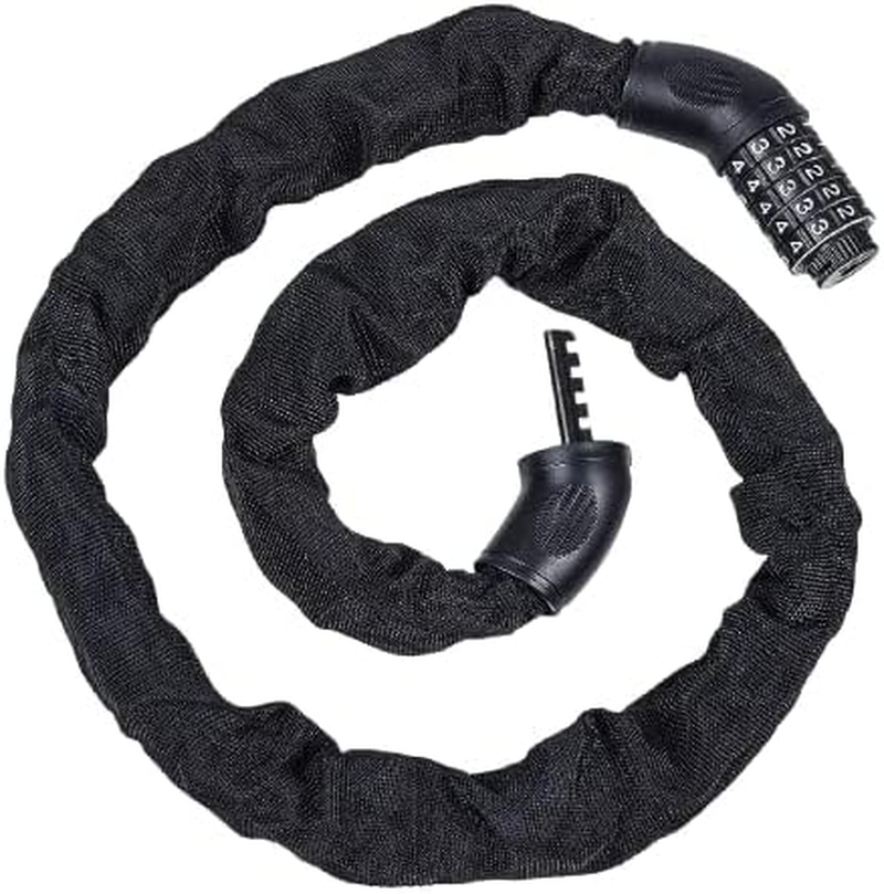 Enzzone Bike Lock Heavy Duty anti Theft Alarm Bike U Lock 120Db, 16Mm Stainless Steel, 3 Keys, Spare Batteries, with Combination Chain Lock - 3'.2" in Length - Manganese Steel - Digit Resettable image number 5