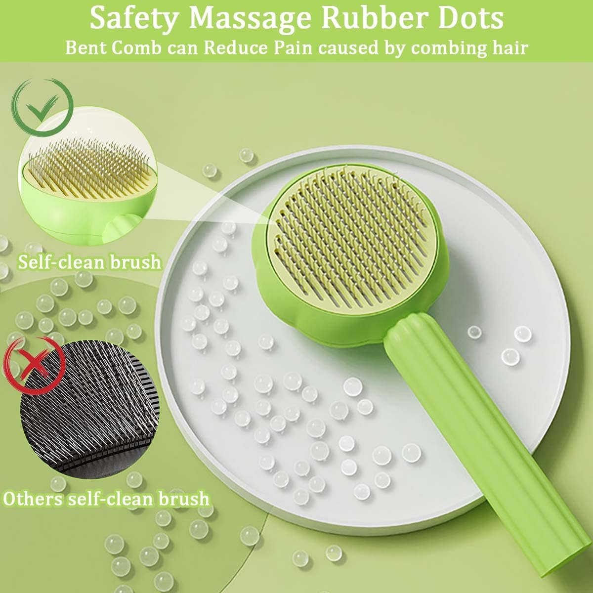 Lonimia Cat Brush, Pet Brush, Short Hair, Cat Brush with Air Cushion, Self-Cleaning Slicker Brush, Removes Undercoat, Cat Hair Brush for Pet Grooming image number 4