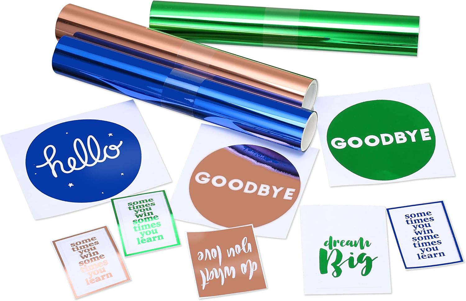 SINCHI 8-Color Pack Heat Transfer Foil Rolls for Minc Foil Machine, 210Mm X 3M per Roll, Toner Reactive Foil for Toner Printing Arts & Crafts, Shirt Press, Iron Press image number 2