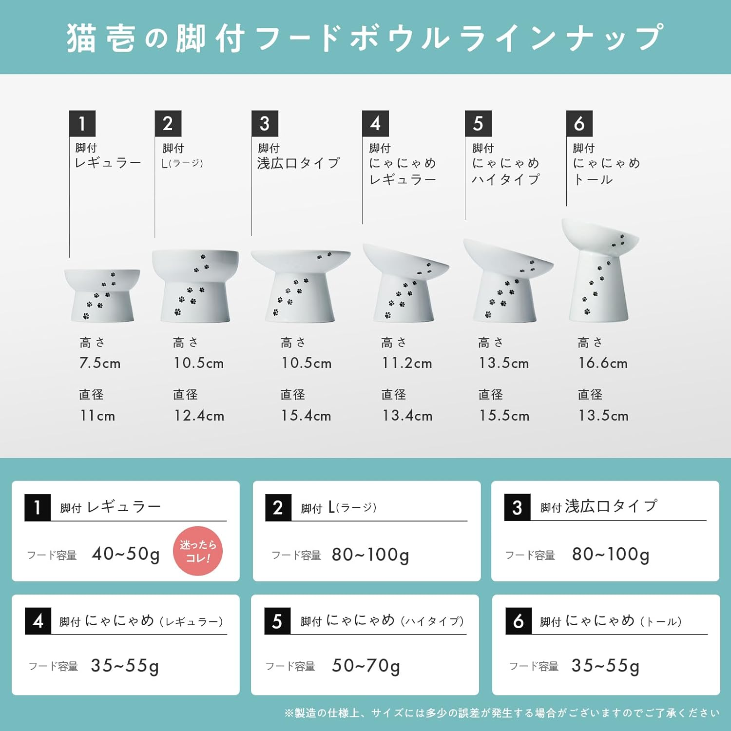 Necoichi Happy Dining Cat Foods Bowl with Legs Large, Cat Pattern, Non-Slip Silicone image number 1