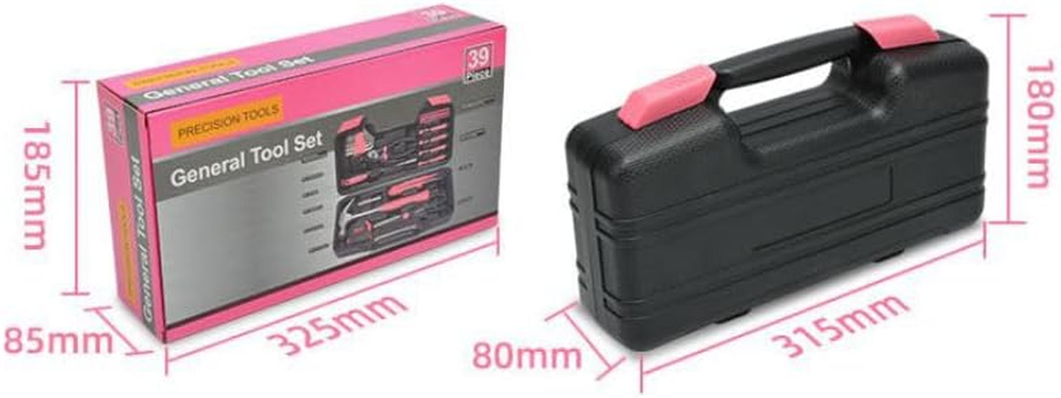 39-Piece Home Repair Tool Kit &ndash; Complete DIY Toolbox with Claw Hammer, Slip Joint Pliers, Hex Keys, Utility Knife, Tape Measure, Screwdriver Bits & Durable Storage Case image number 5