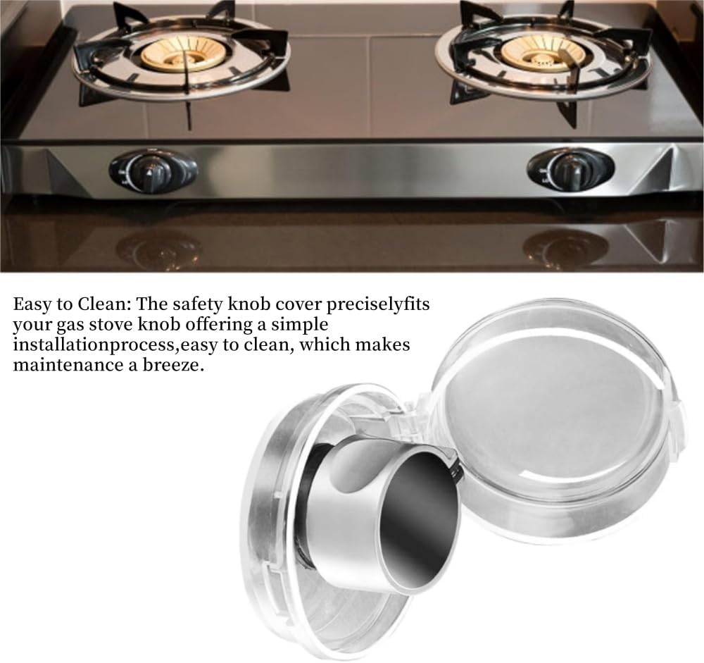 8 Pcs Gas Stove Knob Covers for Child Safety, Clear Childproof Oven Lock Stove Knob Covers for Stove, Oven, Gas Cooktop image number 3