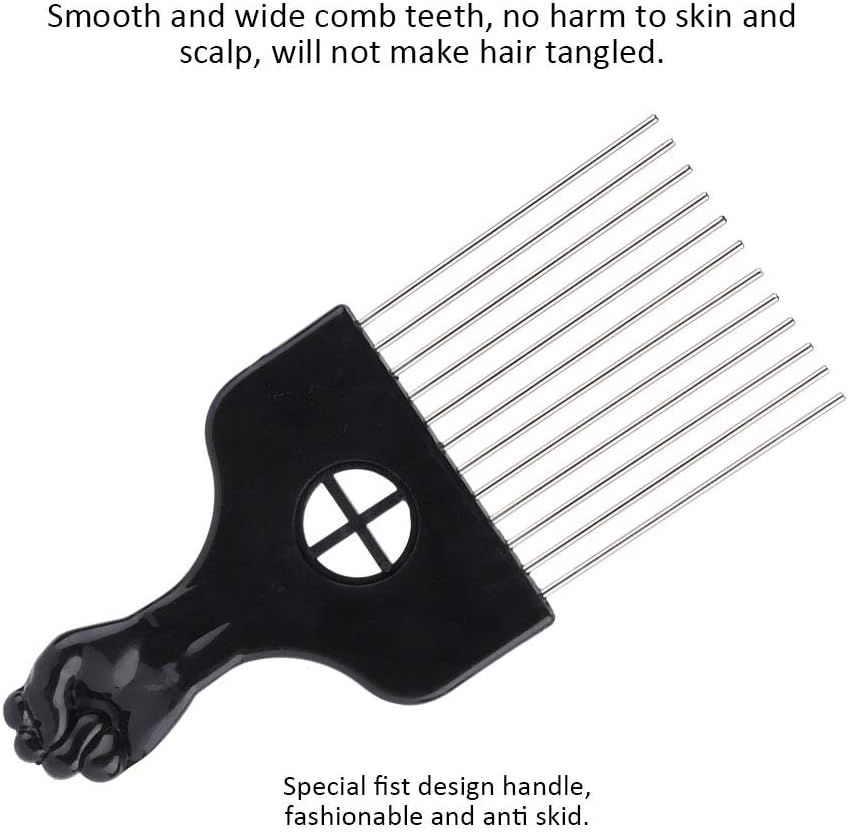 Men Retro Oil Hair Hairdressing Comb, Portable Wide Large Alloy Tooth Hairstyle Comb, Wide Tooth Hair Pick Comb for Home Salon image number 4