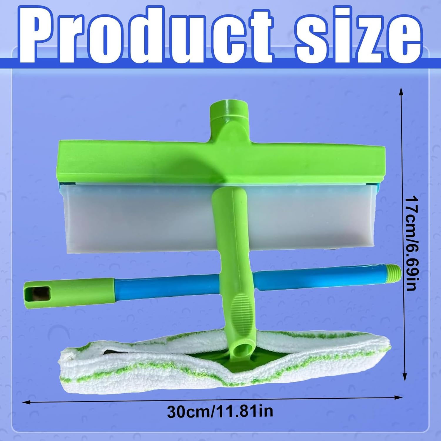 Blade Window Cleaning Kit, Aqua Blade Squeegee, Silicone Window Squeegee Kit, 3 in 1 Window Cleaning Scraper for Shower Glass Mirror Door Car image number 3
