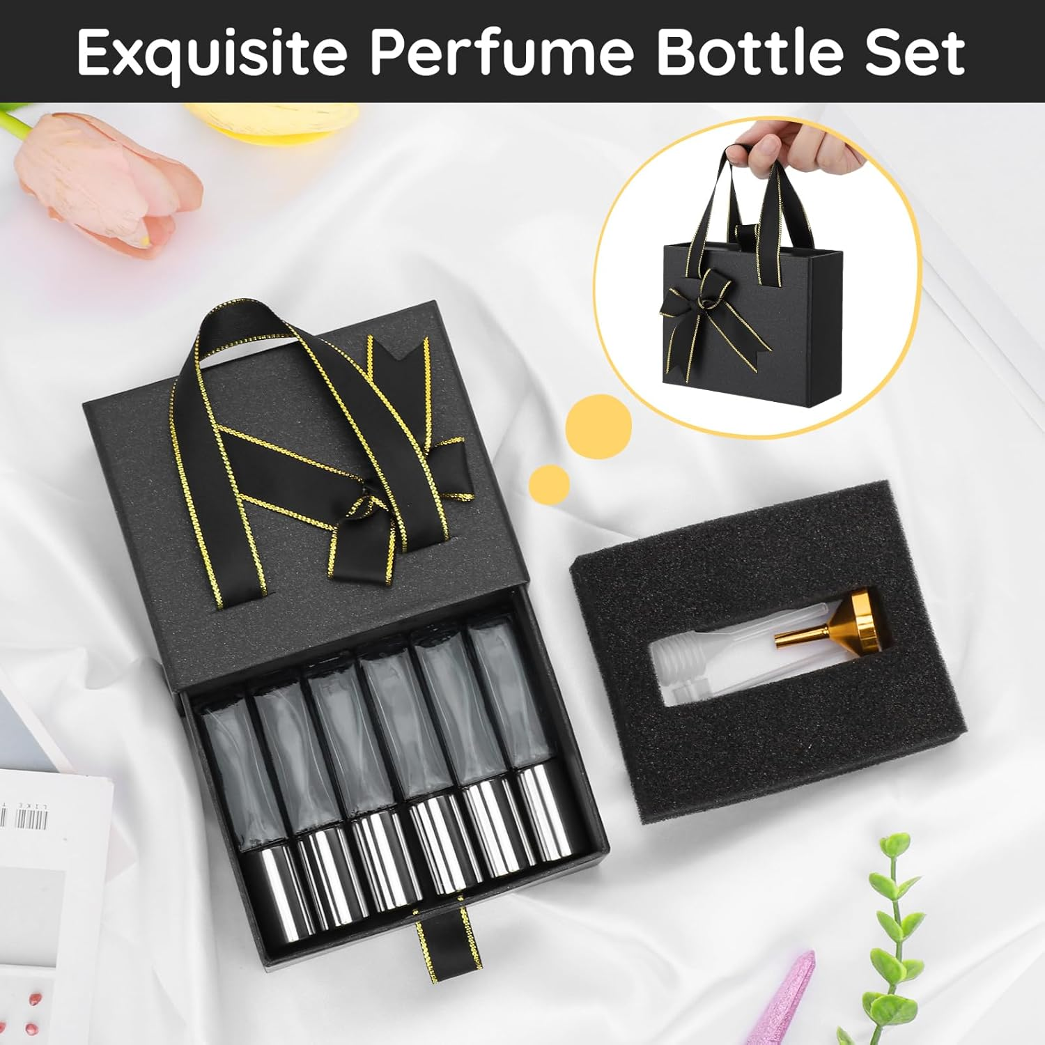 Segbeauty Atomizer Sprayer for Perfume - 6Pcs 10ML Travel Size Refill Bottle with Gift Box, Empty Glass Small Spray Bottle, Mini Sample Container, Travel Accessories image number 4