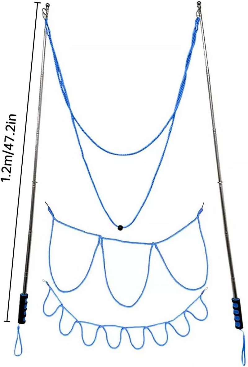 1.2 M Retractable Double-Bar Bubble Rope for Outdoor Performance | Stainless Steel Bubble Wands with 3 Different Ropes | Giant Bubble Maker for Kids & Adults