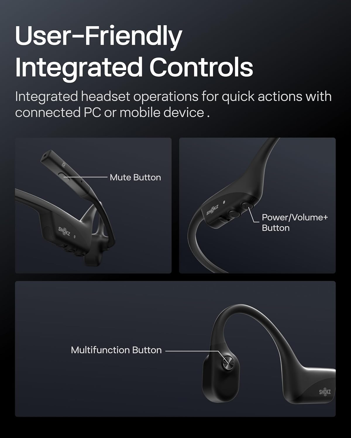 SHOKZ Opencomm2 2025 Upgrade Bone Conduction Headset, Open-Ear Bluetooth Headphones with Noise Cancelling Mic, Wireless Earphones for Work, Call, Meeting, Driving, 16H Talktime - Adapter Usb-C image number 7