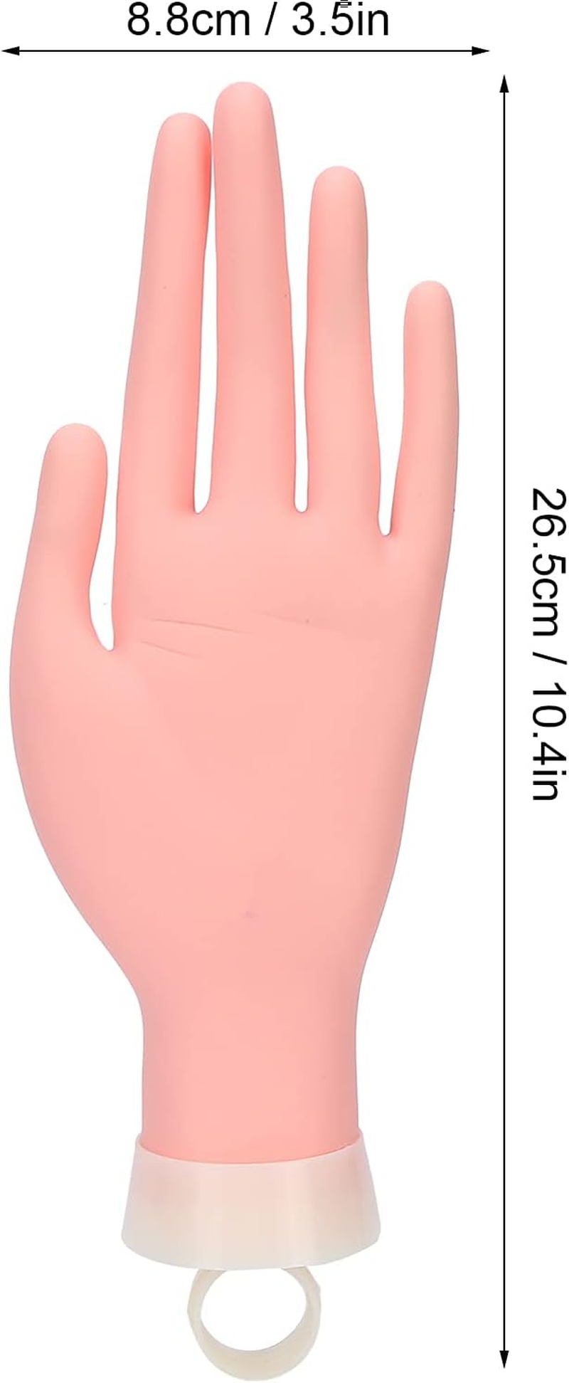 Practice Hand for Nails, Flexible Bendable Nail Hand Nail Practice Hands Silicone Realistic Nail Training Practice Hand Stand for DIY Manicure for Art Display image number 3