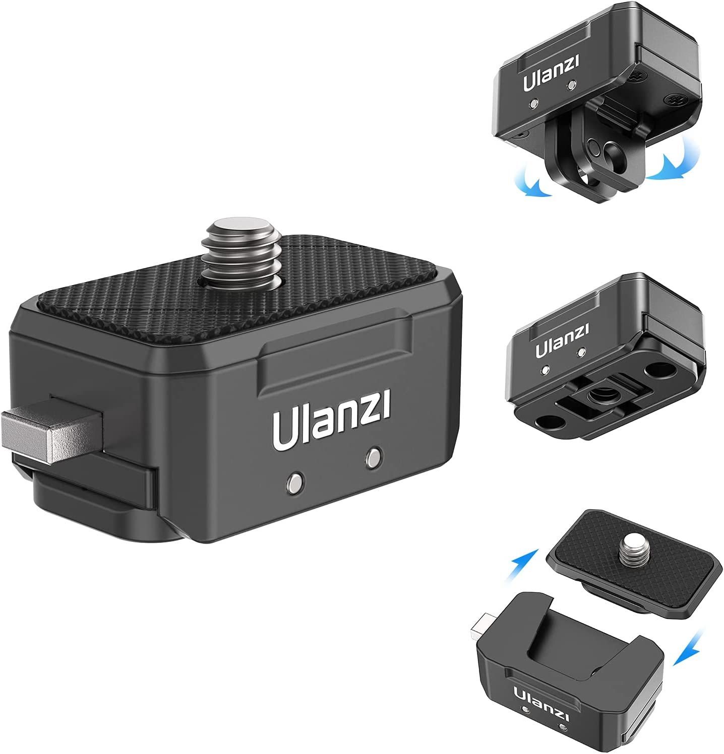 Camera Quick Release Tripod Mount, ULANZI Hummingbird DSLR QR Plate Adapter Vlog Filmmaking Quick Accessories Kits for Action Camera/Dji Zhiyun Gimbals/Dji Osmo Action/Insta360/ Canon/Sony/Nikon image number 3