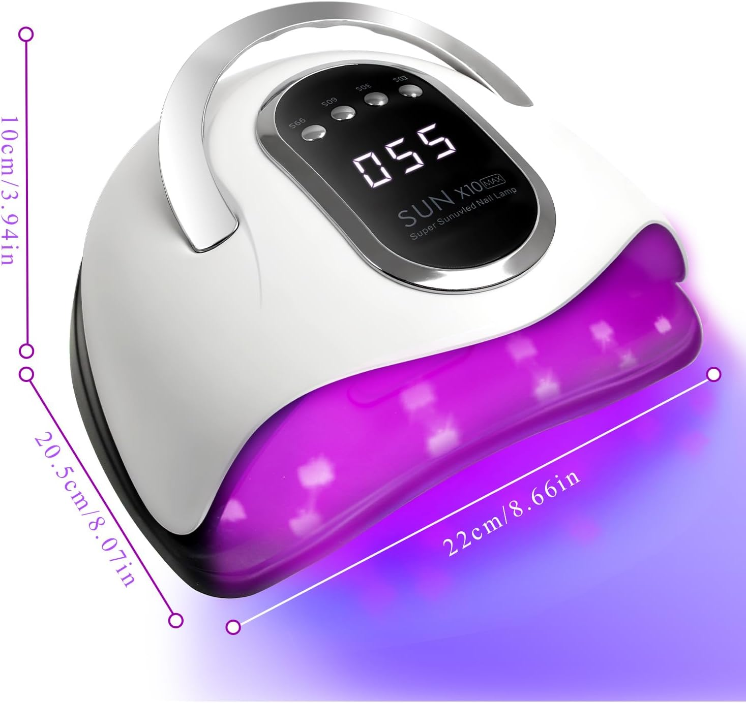 280W UV LED Nail Lamp Light Dryer for Gel Polish with 66 Lamp Beads, 4 Timer Setting & LCD Touch Display Screen, Auto Sensor, Professional Nail Light,2026 Latest Edition (Blue Light) image number 3